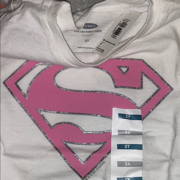 White pink & silver Old Navy Supergirl graphic tee - Picture 8 of 8